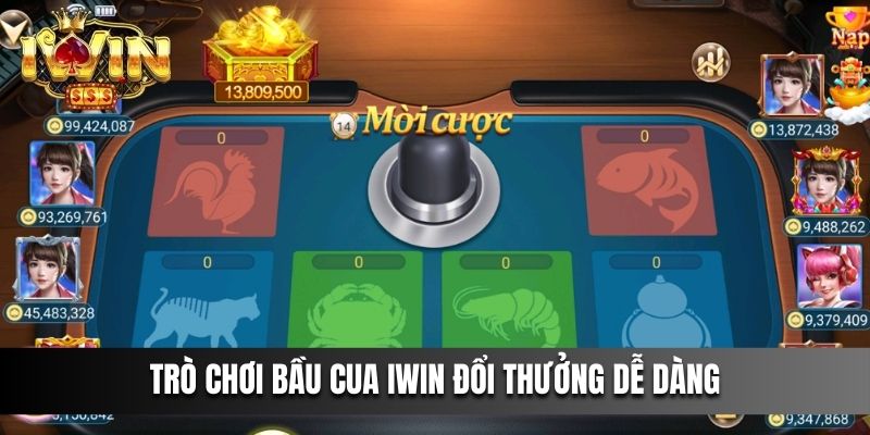 Trò chơi Bầu Cua IWIN đổi thưởng dễ dàng