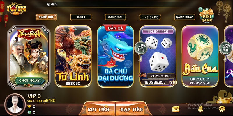 Các bước rút tiền IWIN chi tiết